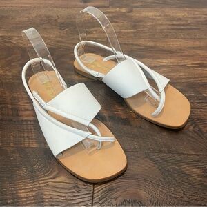Matisse Shayla White Leather Crossover Sandals Size 9